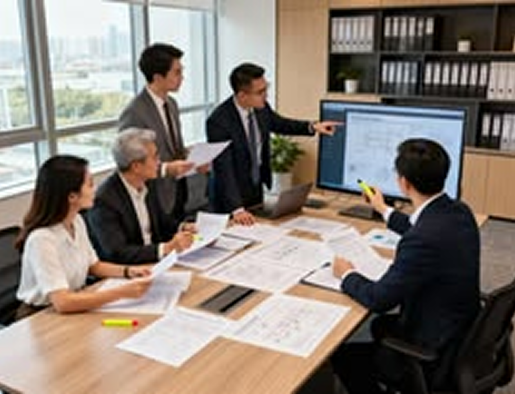 Image — team reviewing financials